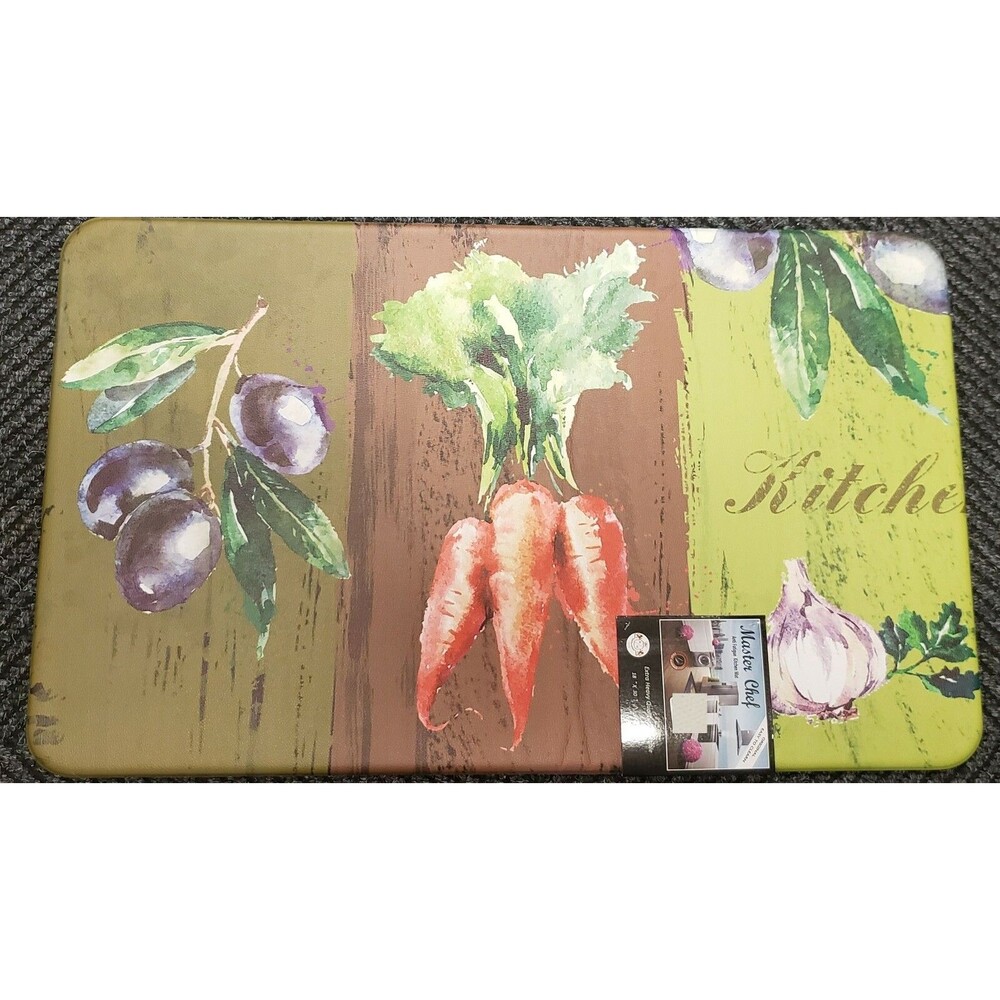 ANTI-FATIGUE NON SLIP FLOOR MAT(18"x30")PVC,3 VEGETABLES,CARROTS etc,Master Chef